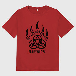 Футболка оверсайз женская Велесова русь, цвет: красный