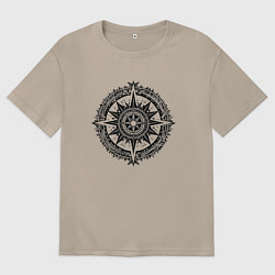 Футболка оверсайз женская Роза ветров, цвет: миндальный