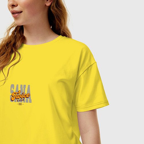 Женская футболка оверсайз Sana k-star / Желтый – фото 3