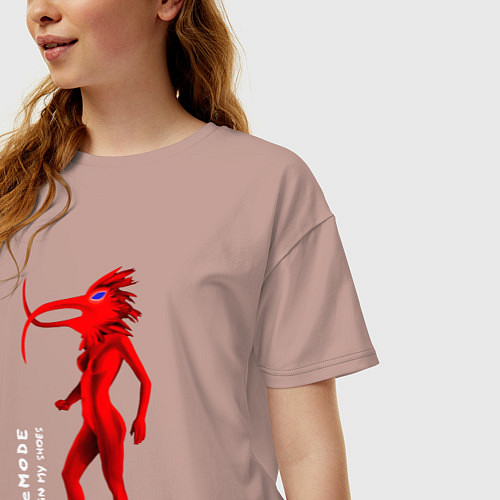 Женская футболка оверсайз Depeche Mode - WIMS птица / Пыльно-розовый – фото 3