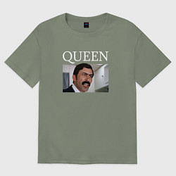 Футболка оверсайз женская Queen - Mimino мем, цвет: авокадо
