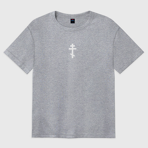 Женская футболка оверсайз Православный крест / Меланж – фото 1