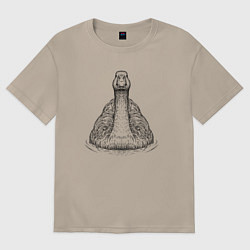 Футболка оверсайз женская Утка анфас, цвет: миндальный