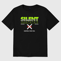 Футболка оверсайз женская Silent mode, цвет: черный