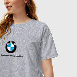 Футболка оверсайз женская BMW the unlimited driving machine, цвет: меланж — фото 2