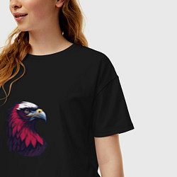 Футболка оверсайз женская Красочный орел, цвет: черный — фото 2