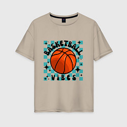 Футболка оверсайз женская Basketball vibes, цвет: миндальный