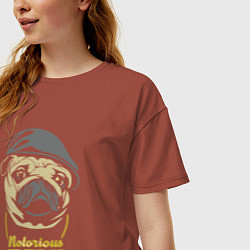 Футболка оверсайз женская Notorious pug, цвет: кирпичный — фото 2