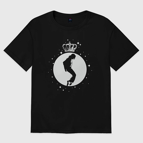 Женская футболка оверсайз Майкл Джексон король / Черный – фото 1