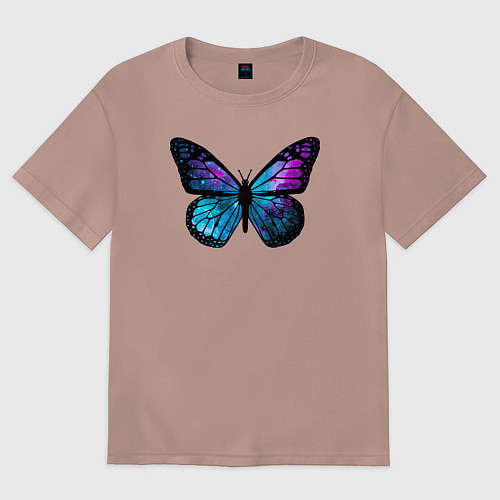 Женская футболка оверсайз Космическая бабочка / Пыльно-розовый – фото 1