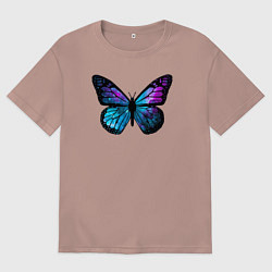 Футболка оверсайз женская Космическая бабочка, цвет: пыльно-розовый