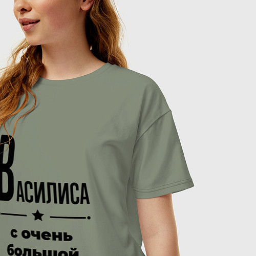 Женская футболка оверсайз Василиса - с очень большой буквы / Авокадо – фото 3