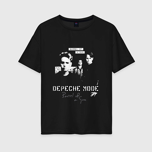 Женская футболка оверсайз Depeche Mode - Band barrel of a gun / Черный – фото 1