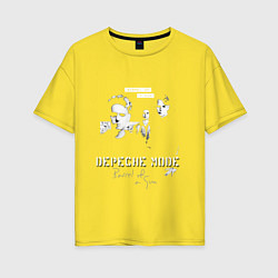 Футболка оверсайз женская Depeche Mode - Band barrel of a gun, цвет: желтый