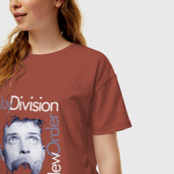 Футболка оверсайз женская Joy Division - Ian Curtis, цвет: кирпичный — фото 2