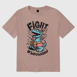 Футболка оверсайз женская Fight Light, цвет: пыльно-розовый