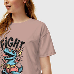 Футболка оверсайз женская Fight Light, цвет: пыльно-розовый — фото 2