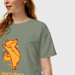 Футболка оверсайз женская I dont give a fox, цвет: авокадо — фото 2