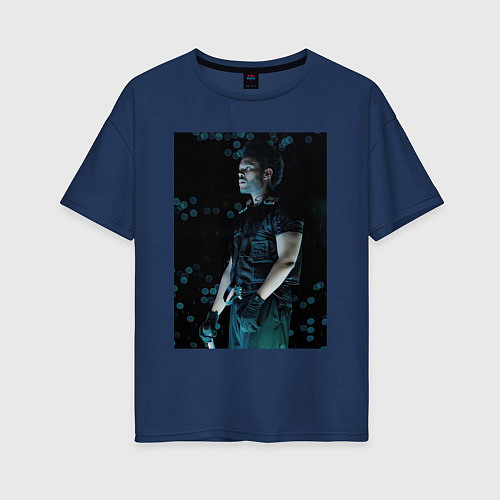 Женская футболка оверсайз Звездное сияние / Тёмно-синий – фото 1