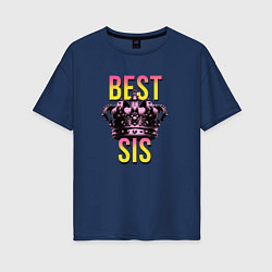 Футболка оверсайз женская Best sis, цвет: тёмно-синий