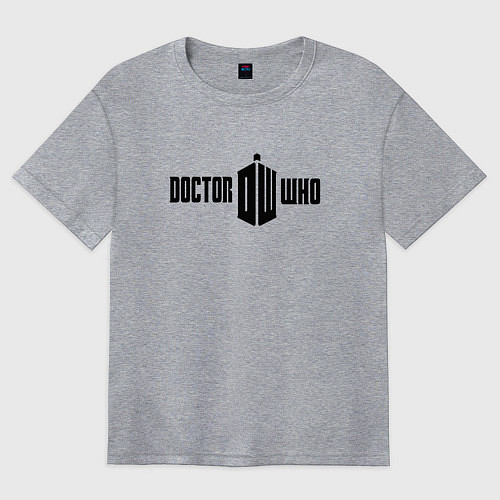 Женская футболка оверсайз Тардис доктора / Меланж – фото 1