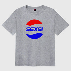 Футболка оверсайз женская Sexsi inscription, цвет: меланж