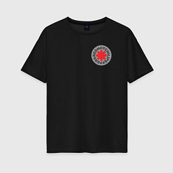 Футболка оверсайз женская Red Hot Chili Peppers эмблема, цвет: черный