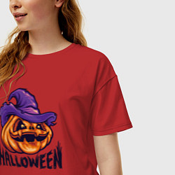 Футболка оверсайз женская Праздник Halloween, цвет: красный — фото 2