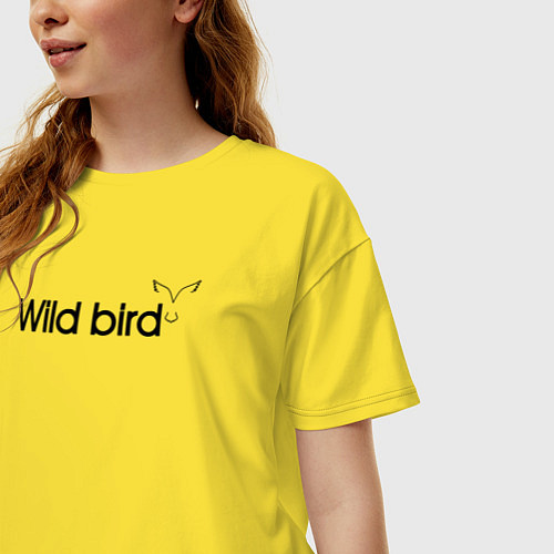 Женская футболка оверсайз Дикая птица / Желтый – фото 3