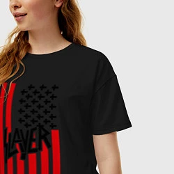 Футболка оверсайз женская Slayer Flag, цвет: черный — фото 2