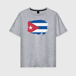 Футболка оверсайз женская Флаг Кубы, цвет: меланж