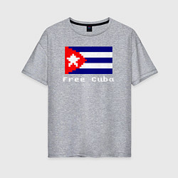 Футболка оверсайз женская Free Cuba, цвет: меланж