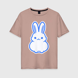 Женская футболка оверсайз White bunny