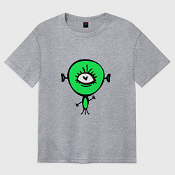 Футболка оверсайз женская Веселый инопланетянин, цвет: меланж