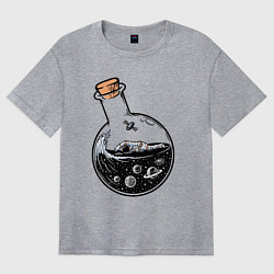 Женская футболка оверсайз Космос в колбе