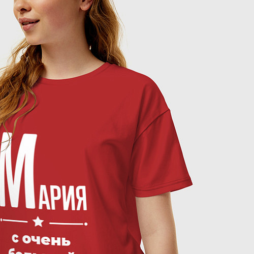 Женская футболка оверсайз Мария с очень большой буквы / Красный – фото 3