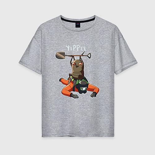 Женская футболка оверсайз Lethal Company: Bug Winner / Меланж – фото 1