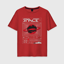 Футболка оверсайз женская Space streetwear, цвет: красный
