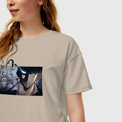 Футболка оверсайз женская Сон Чжин У, цвет: миндальный — фото 2