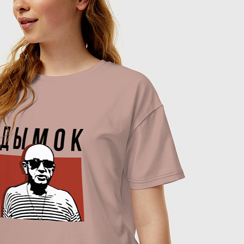 Женская футболка оверсайз Дымок - Ицык Цыпер / Пыльно-розовый – фото 3