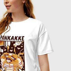 Футболка оверсайз женская Блинчики - pancakes ahegao, цвет: белый — фото 2