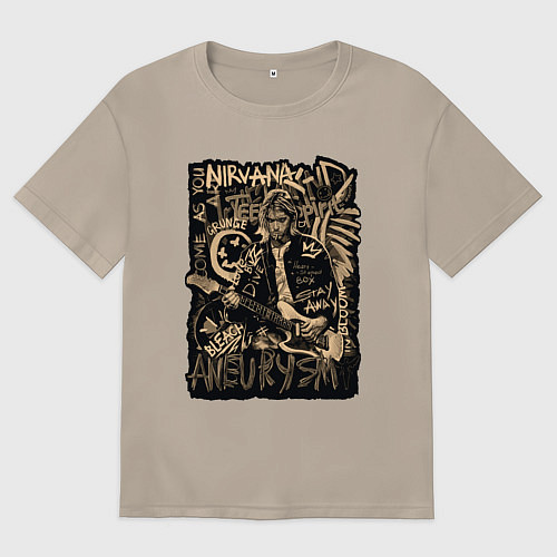 Женская футболка оверсайз Nirvana Aneurysm / Миндальный – фото 1