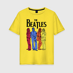 Футболка оверсайз женская The Beatles all, цвет: желтый
