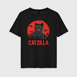 Женская футболка оверсайз Catzilla