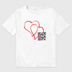 Футболка оверсайз женская Код любви, цвет: белый