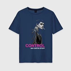 Футболка оверсайз женская Joy Division - Control film, цвет: тёмно-синий