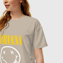 Футболка оверсайз женская Nirvana original, цвет: миндальный — фото 2