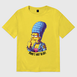 Футболка оверсайз женская Marge Simpson - punks not dead motto, цвет: желтый