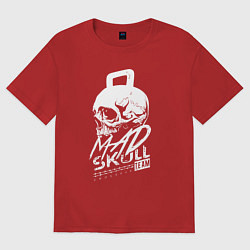 Футболка оверсайз женская Mad skull crossfit, цвет: красный