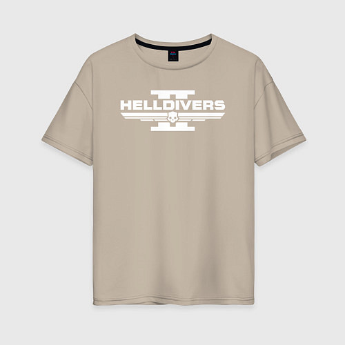 Женская футболка оверсайз Helldivers 2: Logo / Миндальный – фото 1